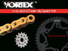 Load image into Gallery viewer, Vortex Racing V3 2.0 Chain and Sprocket Kit 3521-17,436S-40,G530RX3-112- Gold