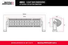 Load image into Gallery viewer, Body Armor 4x4 20in Blackout LED Light Bar Combo Beam with Wiring Harness