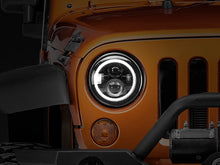 Load image into Gallery viewer, Raxiom 97-18 Jeep Wrangler TJ/JK Axial Halo Headlights w/ DRL Amber Signals- Black Hsng (Clear Lens)