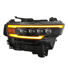 Load image into Gallery viewer, AlphaRex 25-26 Dodge Ram 1500 NOVA LED Proj Headlights- Black w/Activ Lit/ Seq Signal/Switchbk DRL
