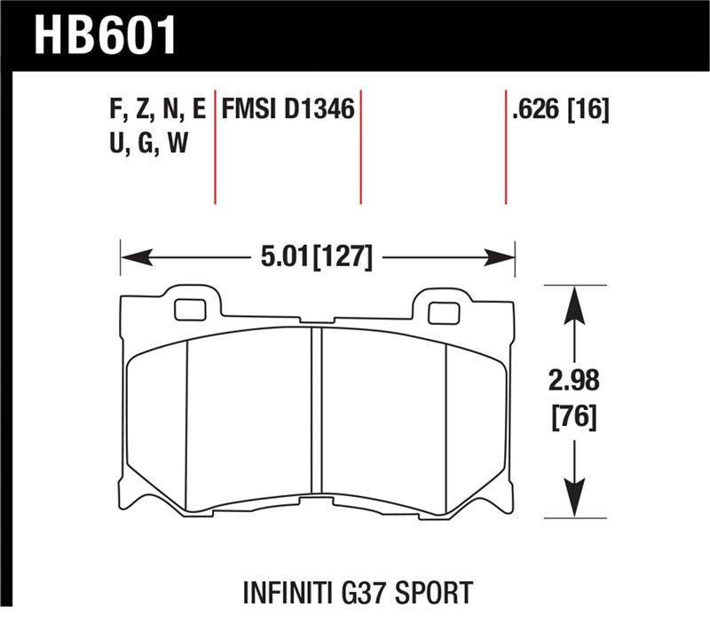 Hawk 10-11 Infiniti FX50 / 09-10 G37 / 09-10 Nissan 370Z DTC-70 Race Front Brake Pads