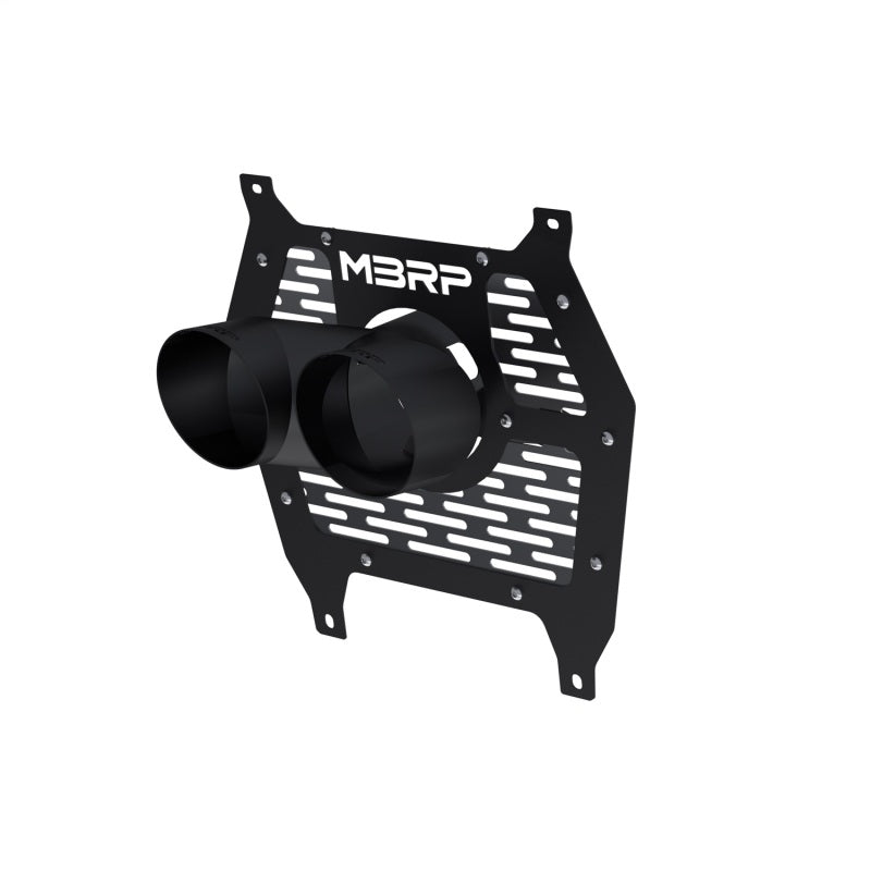 MBRP 24-25 Can-Am Maverick R Single Wall Angle Cut Dual 4-Inch Outlet Tip w/ Shield - Black