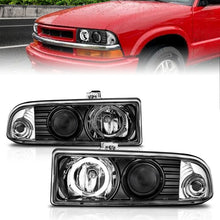 Load image into Gallery viewer, ANZO 1998-2005 Chevrolet S-10 Projector Headlights w/ Halo Black