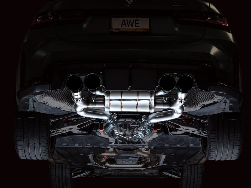AWE Tuning SwitchPath Cat-Back Exhaust for BMW G8X M3/M4 - Diamond Black Tips