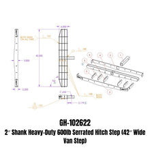 Load image into Gallery viewer, Gen-Y Phantom XL 2in Shank Heavy-Duty 600lb Capacity Serrated Hitch Step - 42in Wide Step