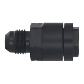 DeatschWerks 6AN Male Flare to 3/8in Female EFI Quick Connect Adapter - Anodized Matte Black