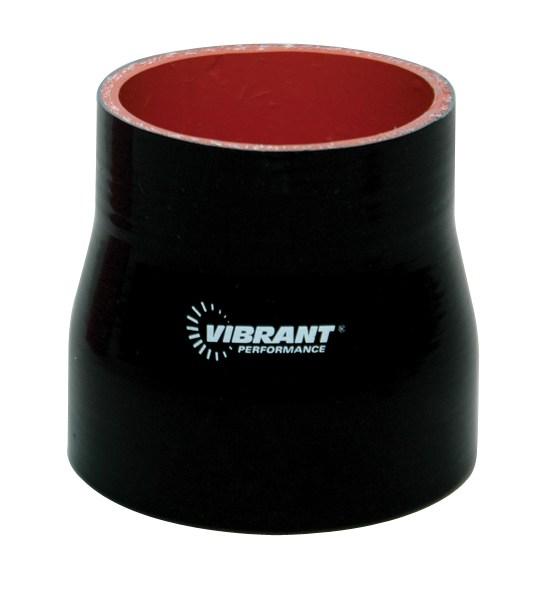 Vibrant 4 Ply Reinforced Silicone Transition Connector - 3.25in I.D. x 3.5in I.D. x 3in long (BLACK)