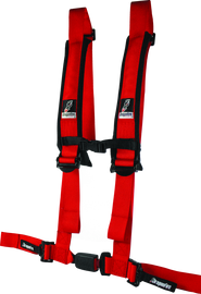 DragonFire Racing Harness H-Style- 4-Point- EZ-Adjust- 2in Buckle- Red