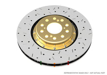 Load image into Gallery viewer, DBA 08-17 Mitsubishi Evo X Front Drilled &amp; Slotted 5000 Series 2 Piece Rotor w/ Gold Hat