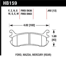 Load image into Gallery viewer, Hawk 97-02 Ford Escort (Inc. LX/Sport) / 94-03 Mazda Miata DTC-60 Race Rear Brake Pads (D636)