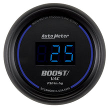 Load image into Gallery viewer, Autometer Cobalt Digital 52.4mm Black Vacuum/Boost Gauge