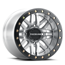Load image into Gallery viewer, Raceline A91MA Ryno 15x7in/4x156 BP/10mm Offset/132.5mm Bore - Machined &amp; Black Ring Beadlock Wheel
