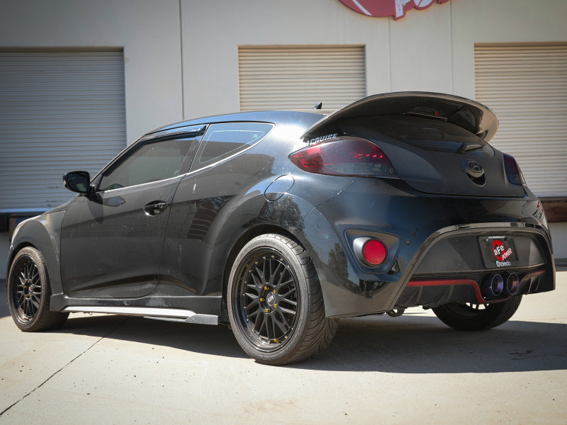 aFe Takeda 13-17 Hyundai Veloster L4-1.6L 2-1/2in 304 SS Axle-Back Exhaust w/ Blue Flame Tips