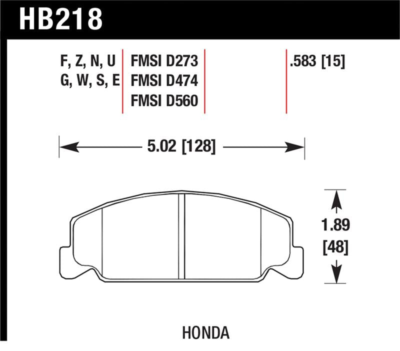 Hawk 88-89 Civic Si / 92-00 Civic CX / 88-00 DX / 98-00 GX HP Plus Street  Front Brake Pads