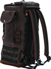 Load image into Gallery viewer, Burly Brand Voyager Sissy Bar Backpack - Dark Oak