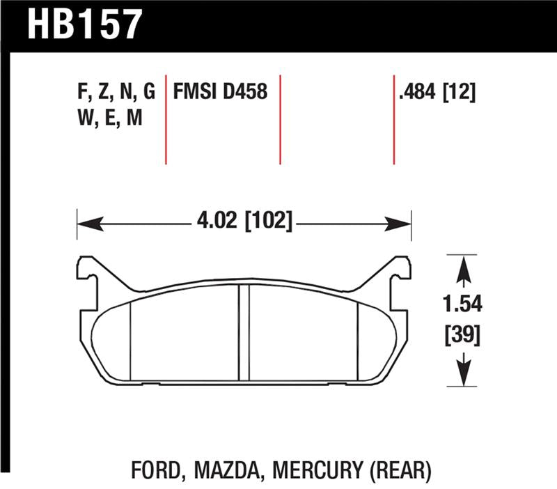 Hawk 89-93 Miata HP+ Street Rear Brake Pads (D458)