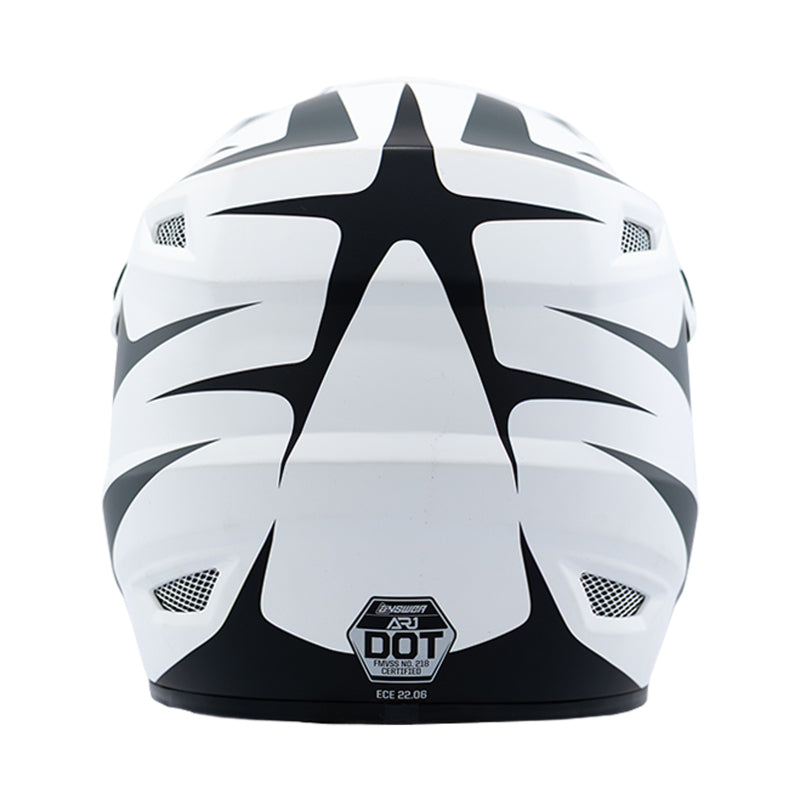 Answer 26 AR1 Mototown Helmet Glossy White/Grey/Black Youth - Small