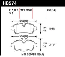 Load image into Gallery viewer, Hawk 07+ Mini Cooper HPS Street Rear Brake Pads
