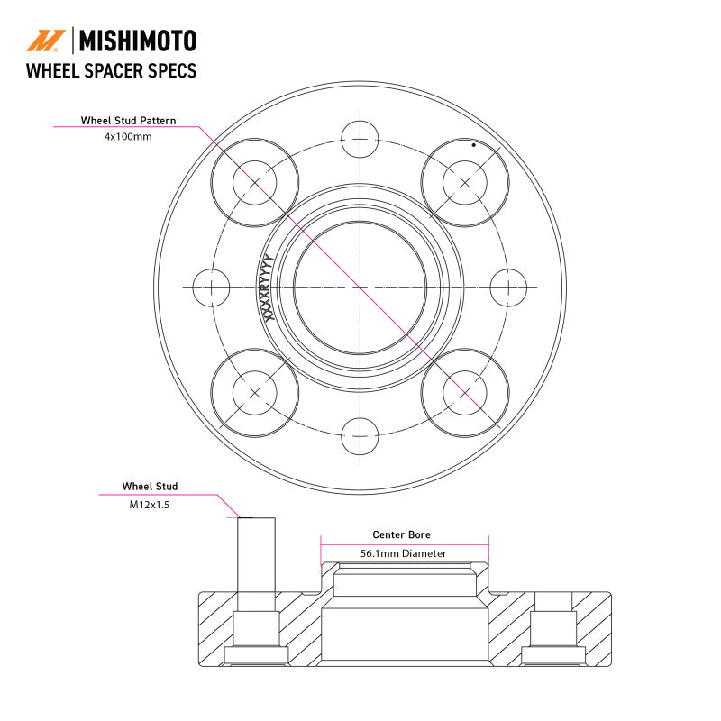 Mishimoto Wheel Spacers - 5x120 - 67.1 - 20 - M14 - Black