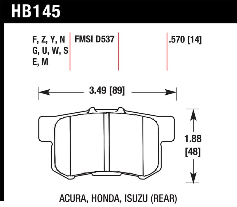 Hawk 06+ Civic Si HP+ Street Rear  Brake Pads