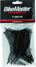 BikeMaster 4in Cable Ties (Pack of 100) - Black