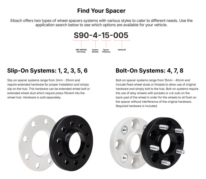 Eibach Pro-Spacer System 5mm Spacer / 5x114.3 Bolt Pattern / Hub 70.5 For 07-14 Ford Mustang GT500