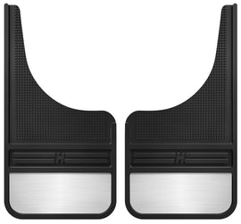 Husky Liners Universal 12in Wide Black Rubber Front Mud Flaps w/ Weight