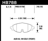Hawk 15-17 VW Golf / Audi A3/A3 Quattro Front High Performance 5.0 Brake Pads