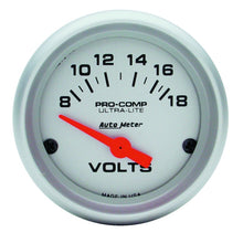 Load image into Gallery viewer, Autometer Ultra-Lite 52mm Short Sweep Electronic Voltage Gauge