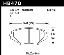 Load image into Gallery viewer, Hawk 04-09 RX8 Blue 9012 Race Front Brake  Pads D1009