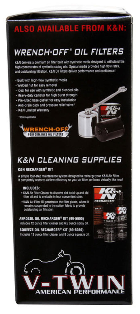 K&N Replacement Air Filter 1.625in H for Harley-Davidson