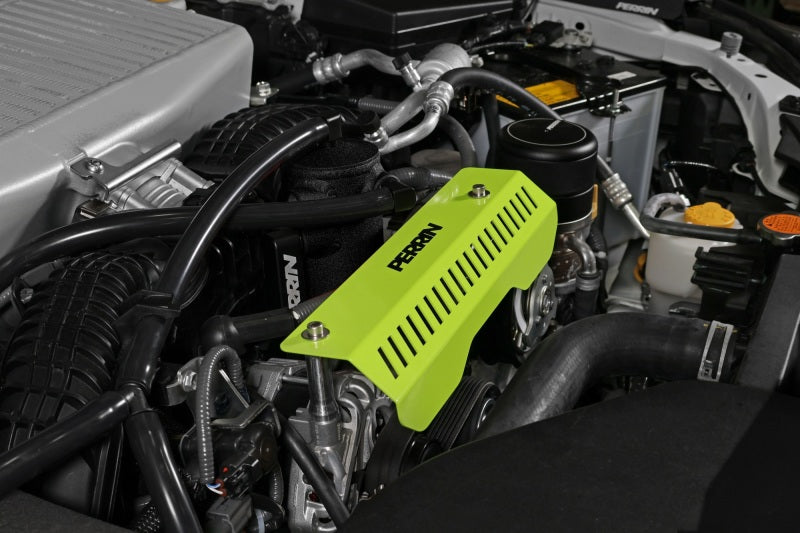 PERRIN 22-25 Subaru WRX Pulley Cover - Neon Yellow (SHORT - For Use w/PERRIN AOS)