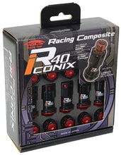 Load image into Gallery viewer, Project Kics 12X1.25 Black R40 Iconix Lug Nuts - 16+4 (Red Cap)