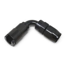 Load image into Gallery viewer, Russell Performance 3/8in SAE Quick Disc Female to -6 Hose Black 90 Degree Hose End