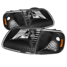 Load image into Gallery viewer, xTune Ford F150 97-03 / Expedition 97-02 Crystal Headlights w/Corner Black HD-JH-FF15097-SET-AM-BK