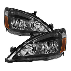 xTune Honda Accord 03-07 Amber Crystal Headlights Black HD-JH-HA03-AM-BK