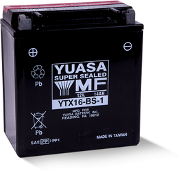 Yuasa YTX16-BS-1 Maintenance Free AGM 12-Volt Battery w/Bottle